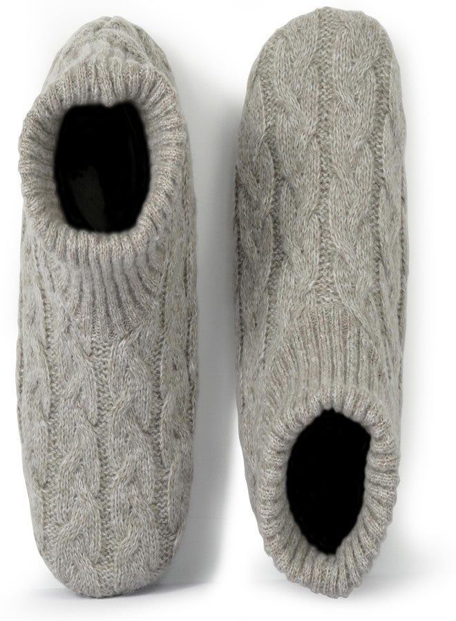 BenSorts Fuzzy Slipper Socks Women Grippers Warm House Indoor Fleece Cabin House Cozy Socks Stocking Stuffer Khaki Size 8.5 9.5 10.5 - Image 4